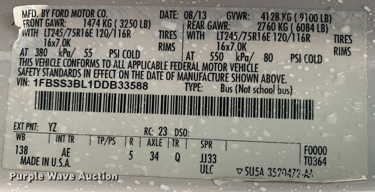 image for item DP8619 2013 Ford E350 Super Duty XL  van