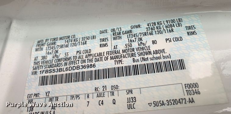 image for item DP8622 2013 Ford E350 Super Duty XL  van