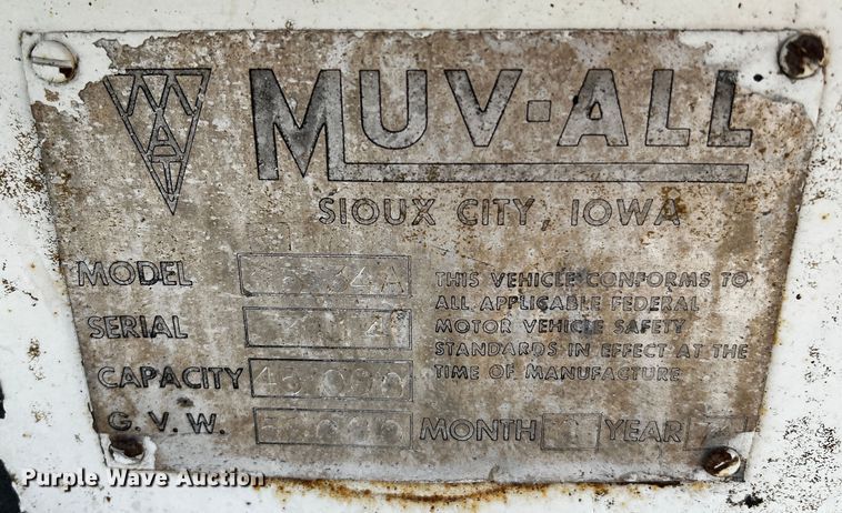 image for item DQ1979 1974 Muv-All 45 34A  drop deck equipment trailer