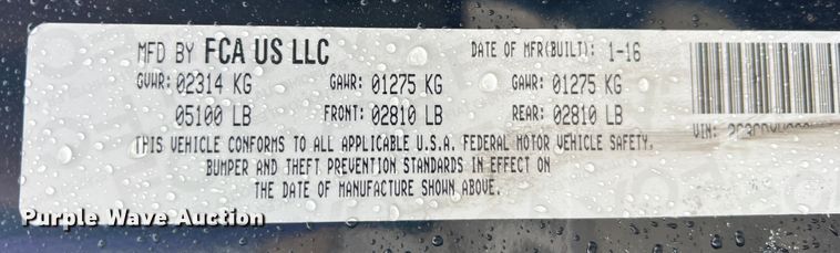 image for item DS2706 2016 Dodge Charger