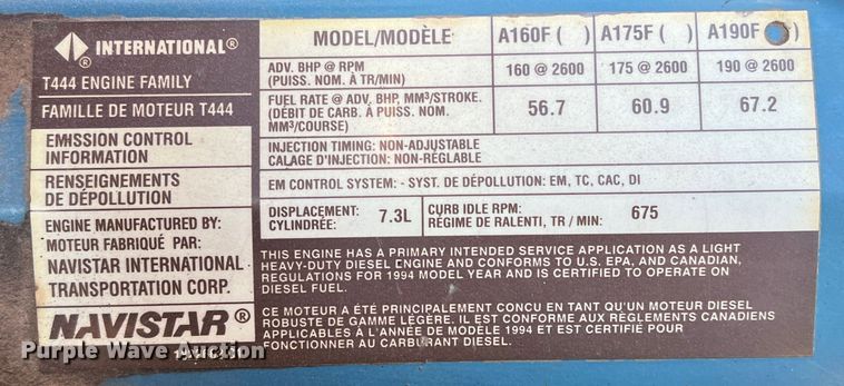image for item DS2749 1995 International 3800  school bus