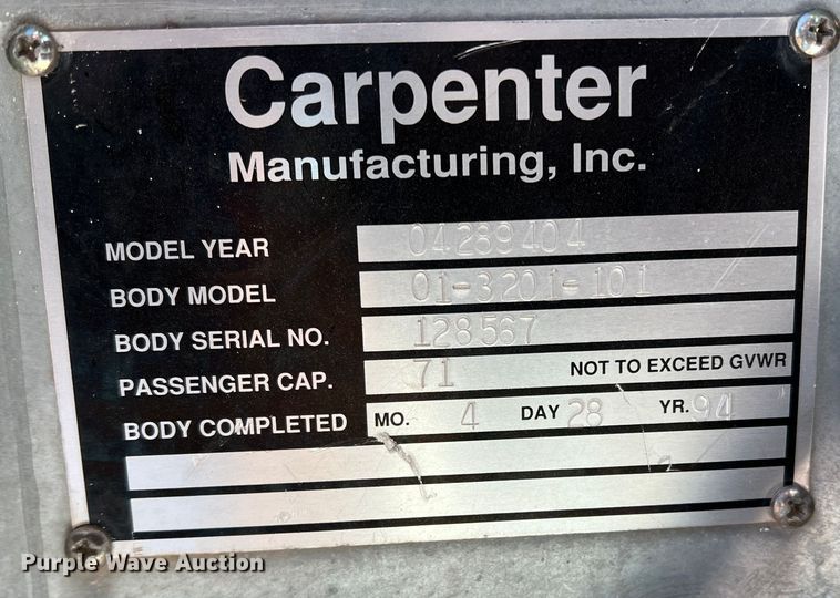 image for item DS2749 1995 International 3800  school bus