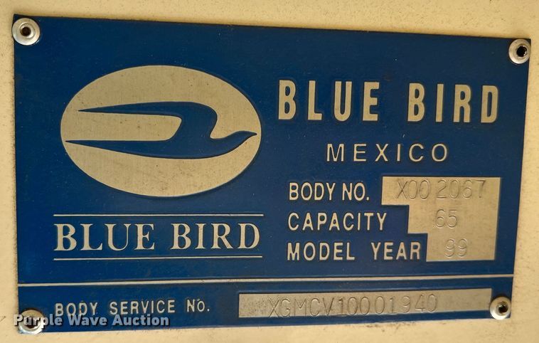 image for item DS2750 1999 Blue Bird  school bus