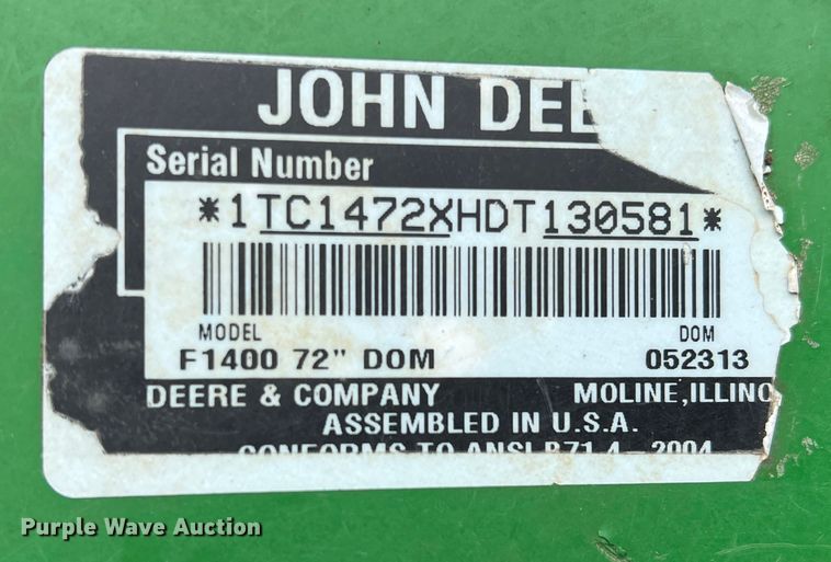 image for item DS2756 John Deere 1435  ZTR lawn mower