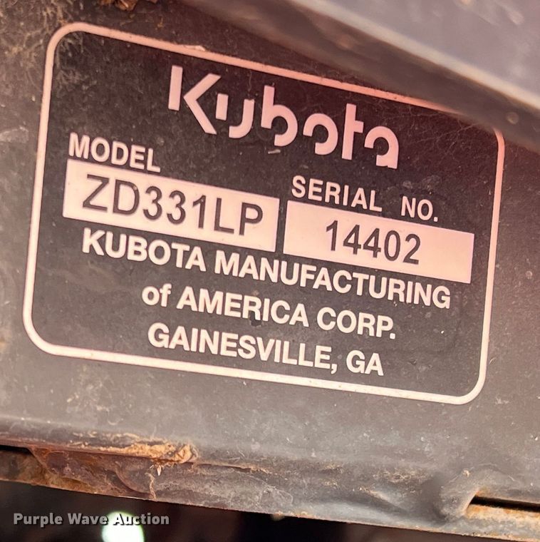 image for item DS2759 Kubota ZD331LP  ZTR lawn mower