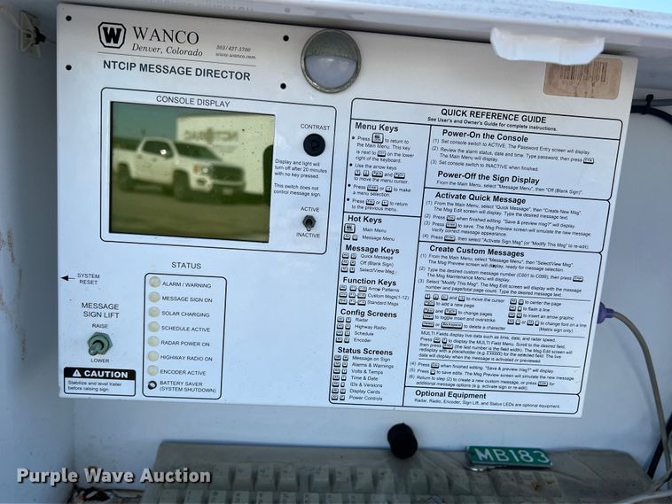 image for item DS2761 2009 Wanco  message board trailer