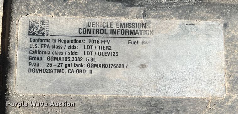 image for item DS2767 2016 Chevrolet Tahoe Police  SUV