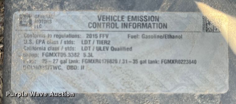 image for item DS2770 2015 Chevrolet Tahoe Police  SUV