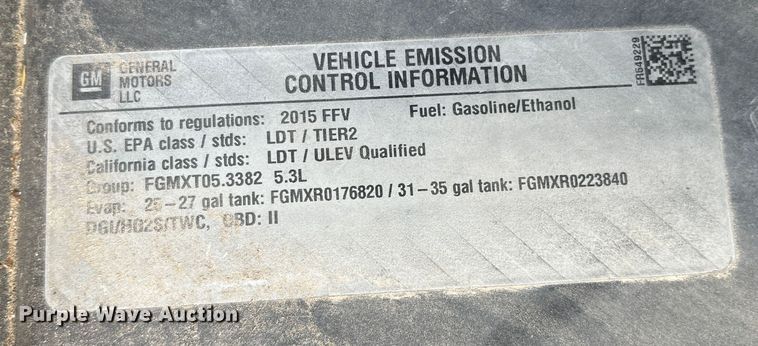 image for item DS2772 2015 Chevrolet Tahoe Police  SUV