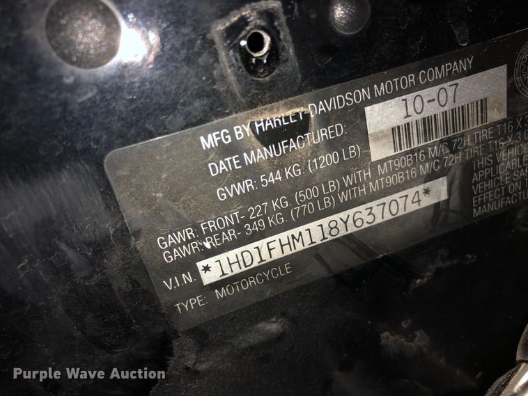 image for item GA9656 2008 Harley Davidson Road King Police  motorcycle