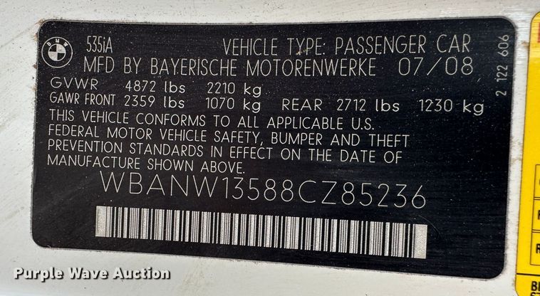 image for item GP9611 2008 BMW 535i