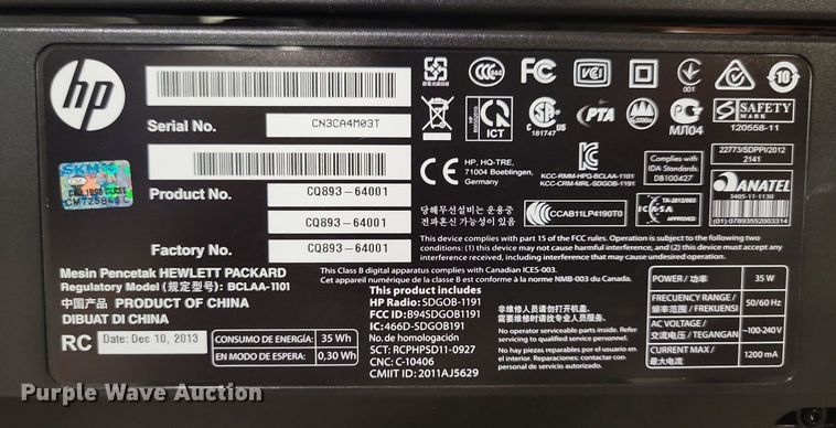 image for item IO9380 2013 HP Designjet T520  printer