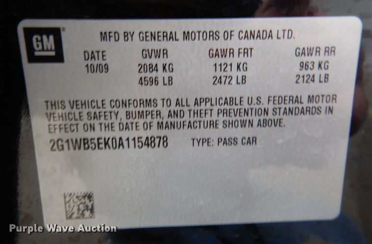 image for item IO9409 2010 Chevrolet Impala LT