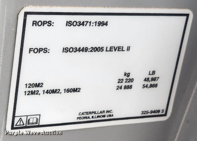 image for item JB9631 2012 Caterpillar 140M2  motor grader