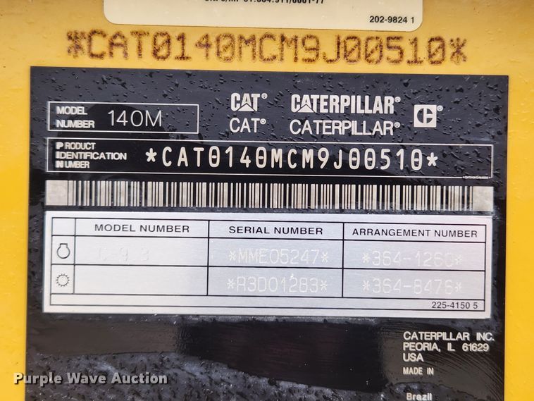 image for item JB9631 2012 Caterpillar 140M2  motor grader