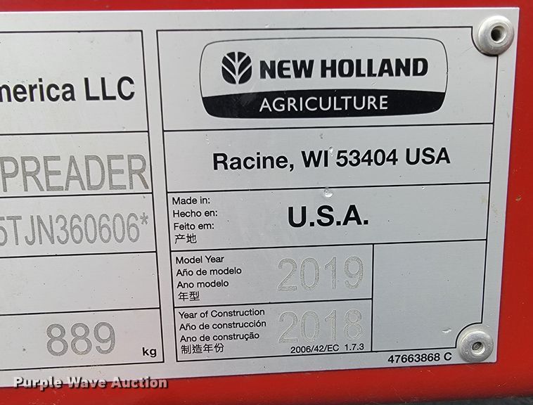 image for item KB9882 2019 New Holland 155  manure spreader