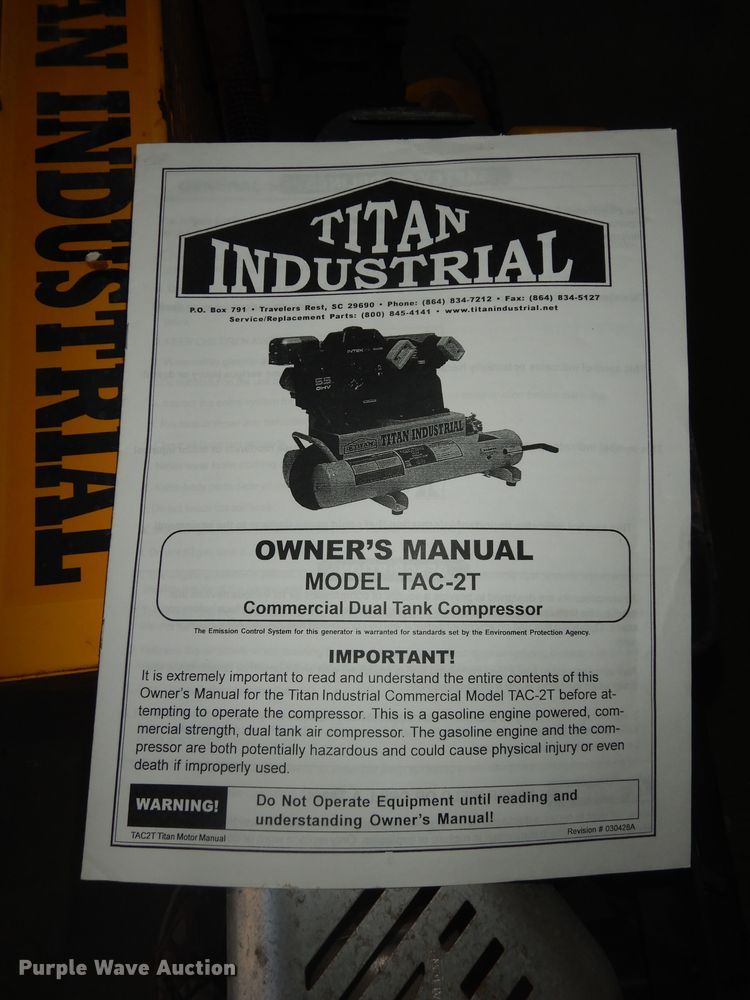 image for item KS9455 Titan Industrial  air compressor