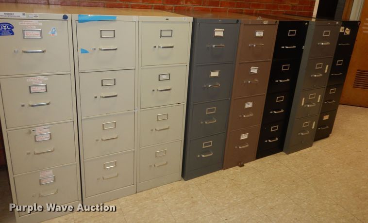 image for item KS9561 (8) metal four drawer file cabinets