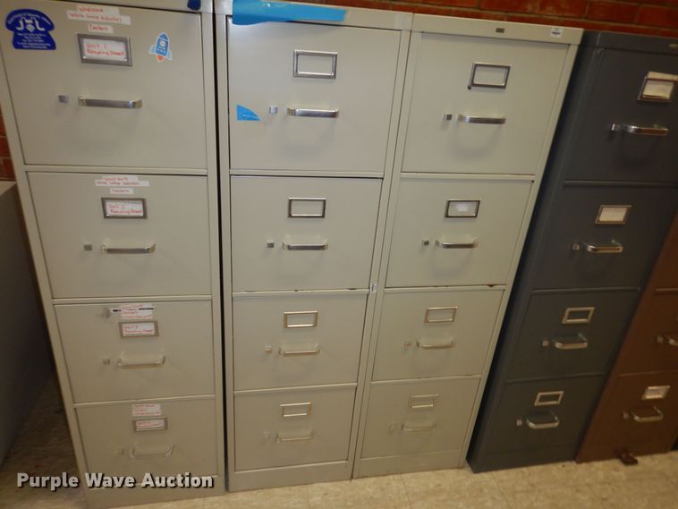 image for item KS9561 (8) metal four drawer file cabinets