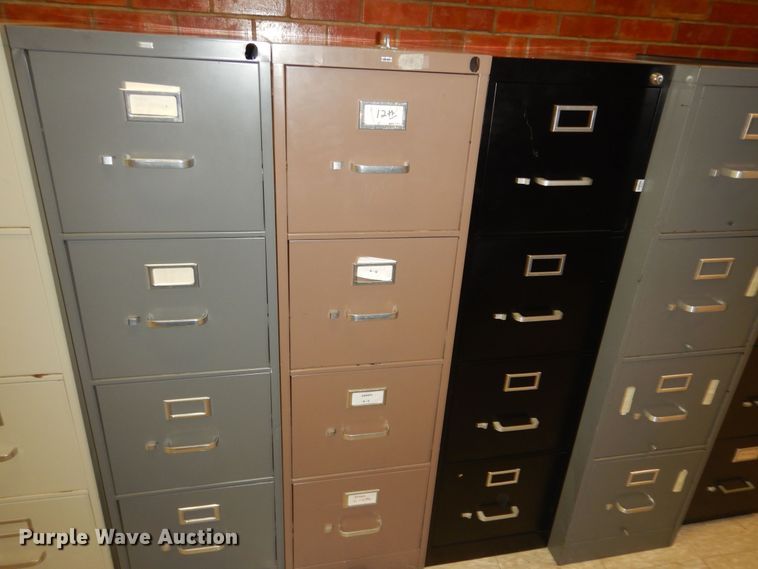 image for item KS9561 (8) metal four drawer file cabinets