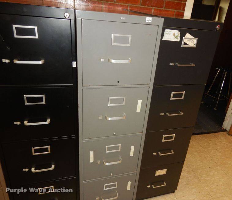 image for item KS9561 (8) metal four drawer file cabinets