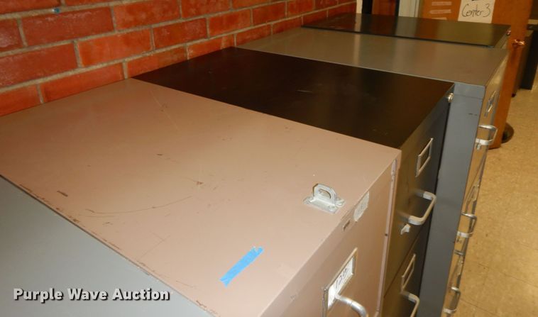 image for item KS9561 (8) metal four drawer file cabinets