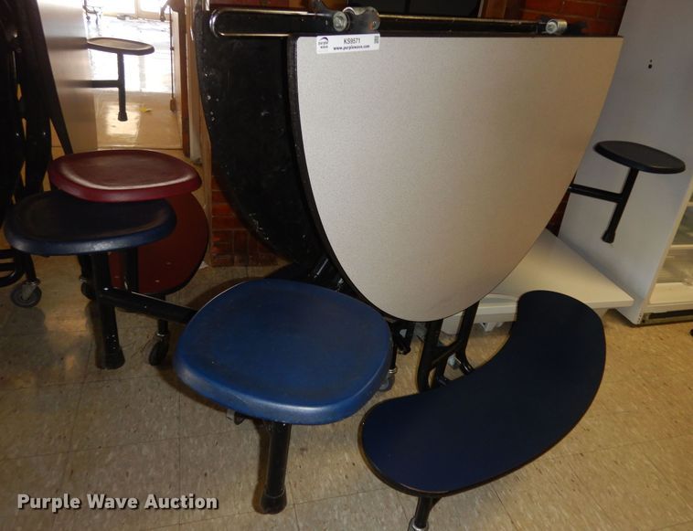 image for item KS9571 (5) fold up round lunch room tables
