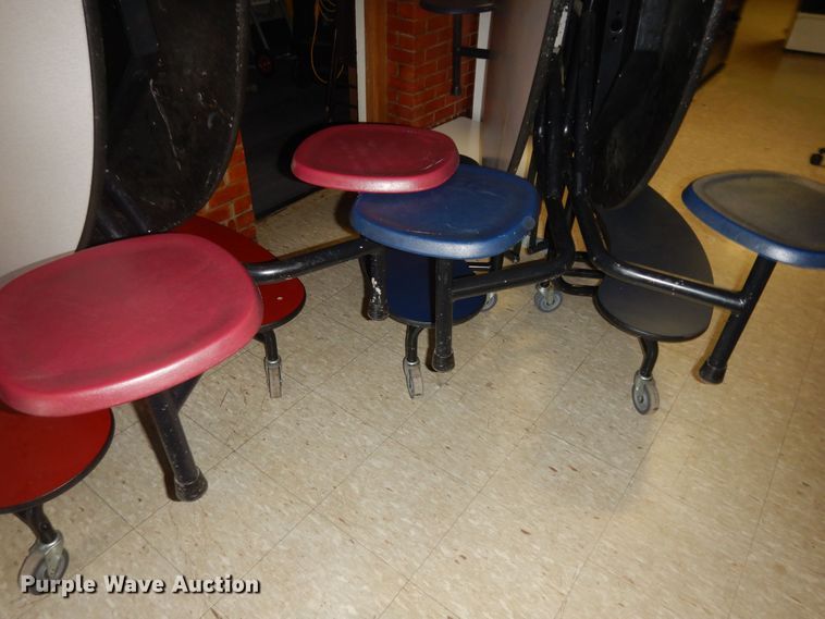 image for item KS9571 (5) fold up round lunch room tables