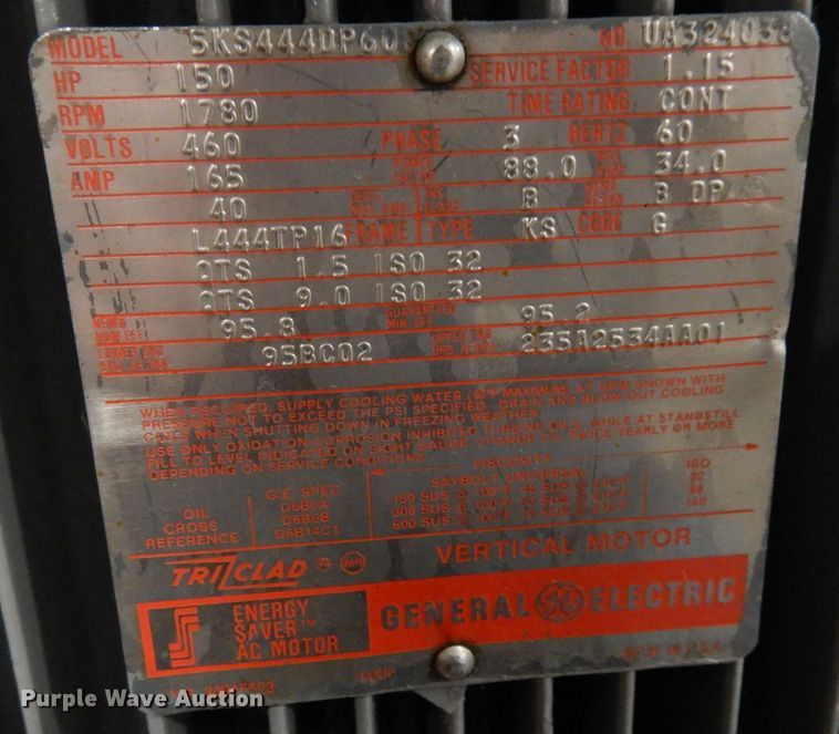 image for item KU9752 General Electric  well pump motor