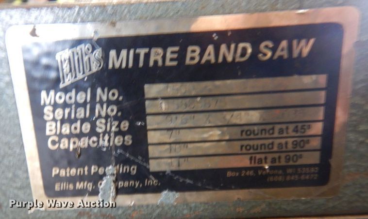 image for item KU9756 Ellis 1500  metal band saw