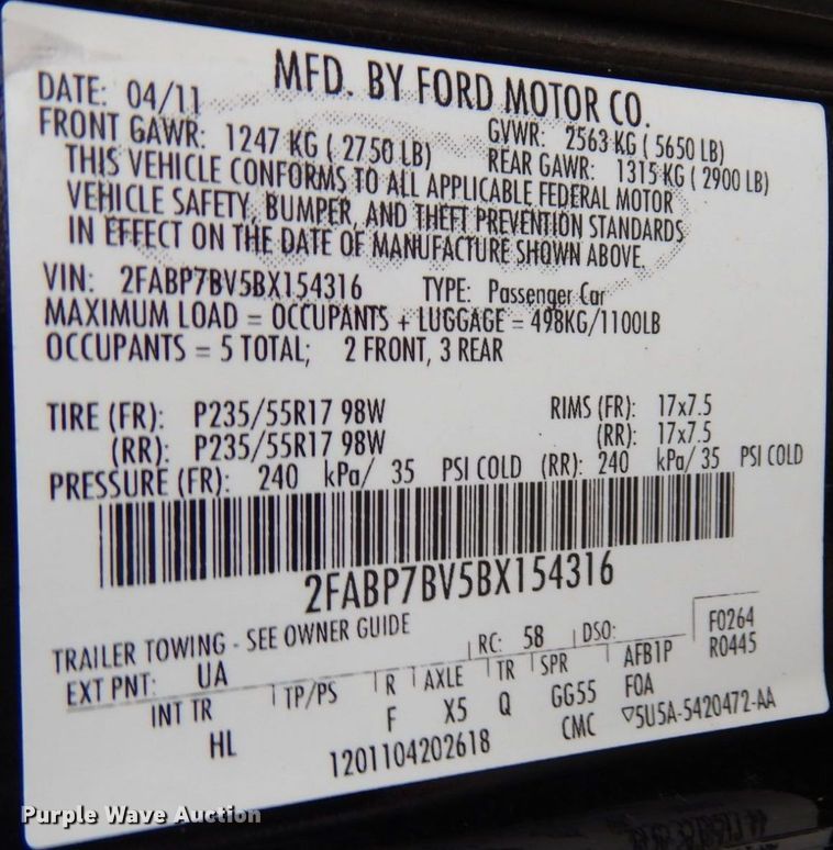 image for item KU9759 2011 Ford Crown Victoria Police Interceptor