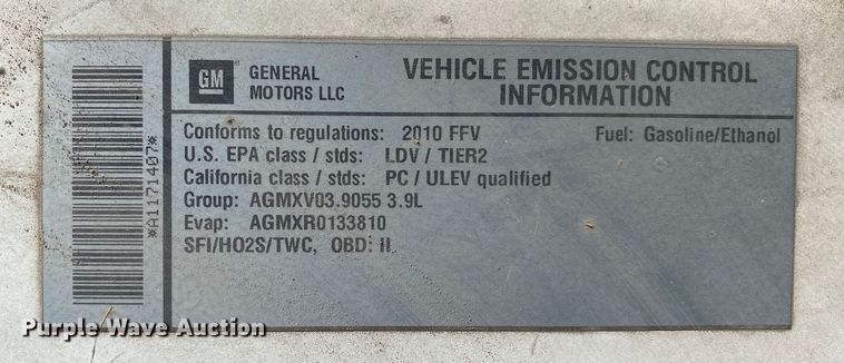 image for item KV9700 2010 Chevrolet Impala Police