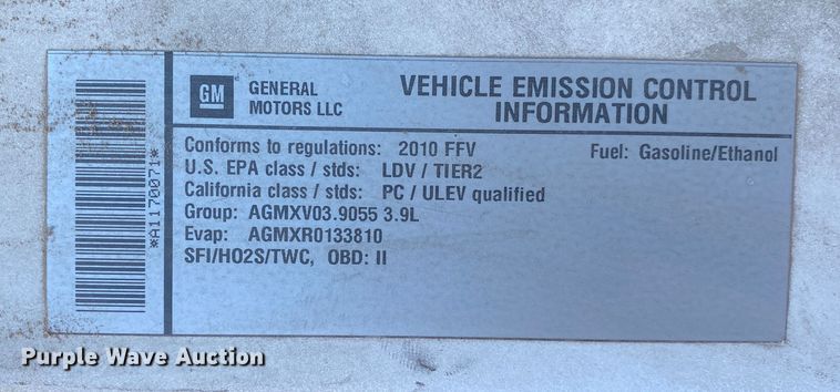 image for item KV9702 2010 Chevrolet Impala Police