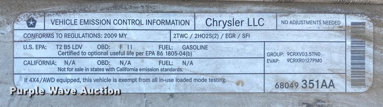 image for item KV9707 2009 Dodge Charger