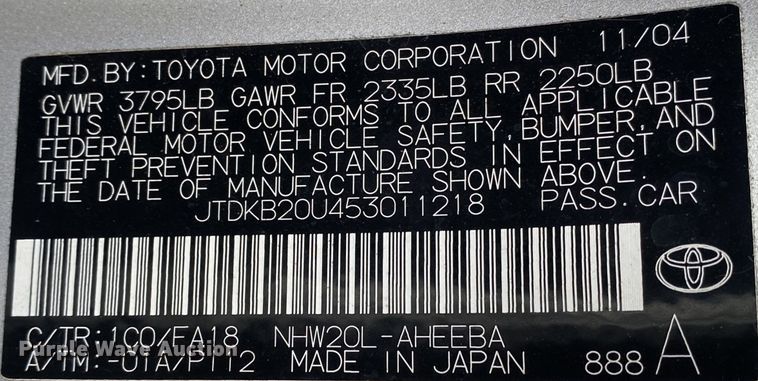 image for item KV9711 2005 Toyota Prius