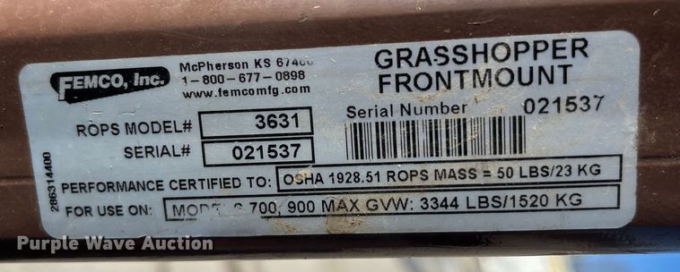 image for item LA9786 Grasshopper 930D2  ZTR lawn mower