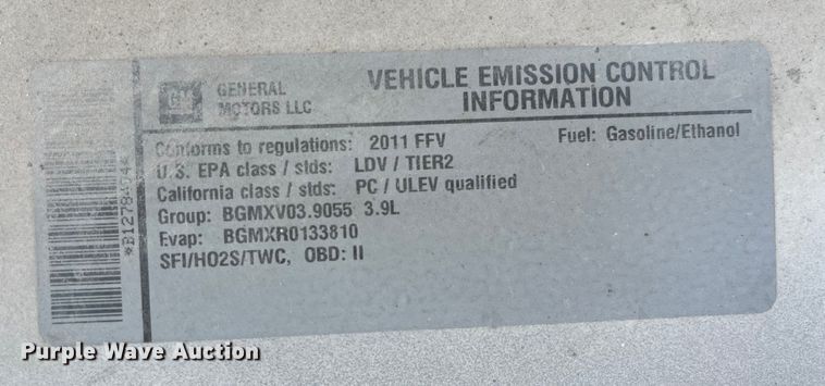 image for item LA9787 2011 Chevrolet Impala Police Cruiser