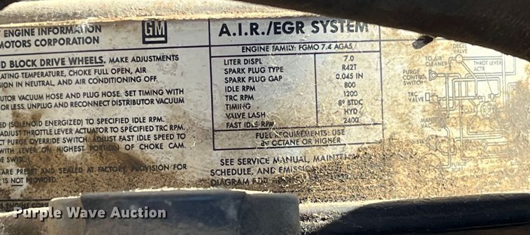 image for item LA9789 1985 Chevrolet C70  dump truck