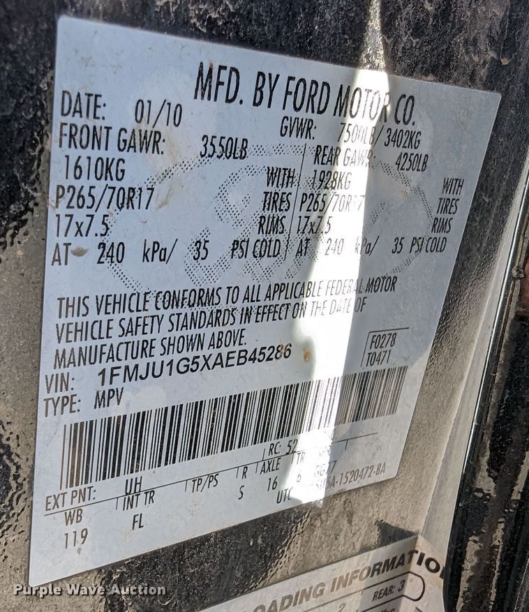 image for item LF9648 2010 Ford Expedition  SUV