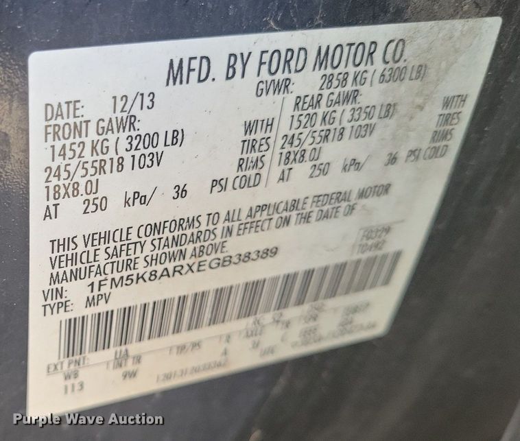 image for item LG9524 2014 Ford Explorer Police Interceptor  SUV