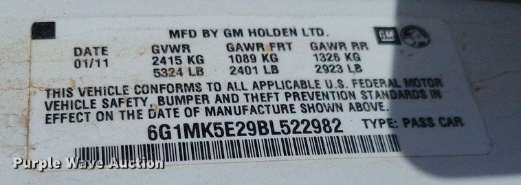 image for item LG9525 2011 Chevrolet Caprice Police