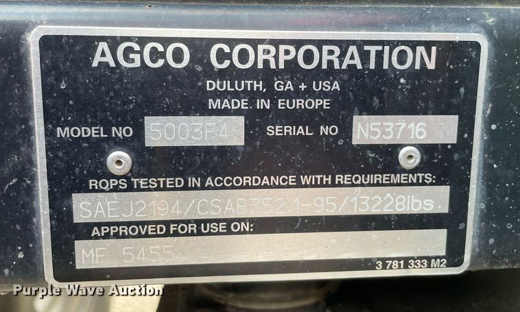 image for item MA9929 2004 Massey Ferguson 5455  MFWD tractor