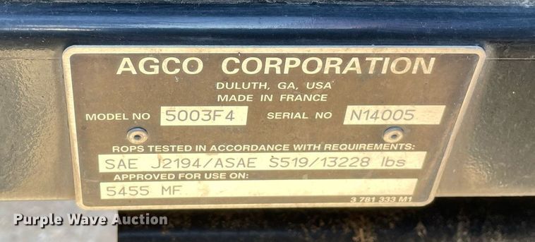 image for item MA9931 2004 Massey Ferguson 5455  MFWD tractor