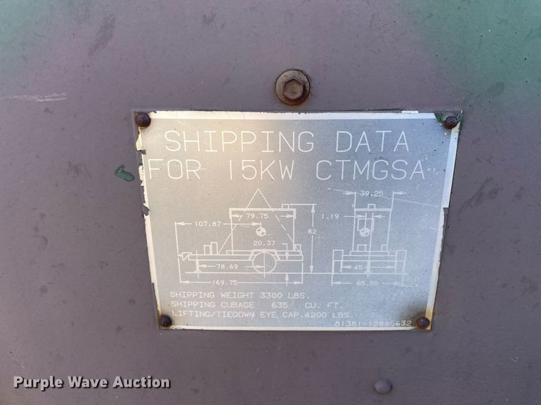 image for item MA9959 1990 US Military 15KW-CTMGSA  generator