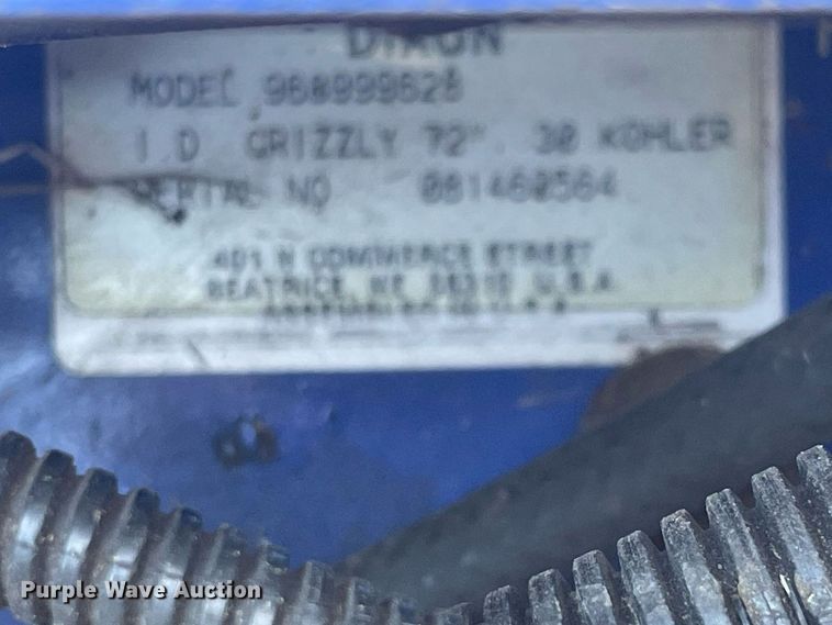 image for item MA9962 Dixon Grizzly 72  ZTR lawn mower