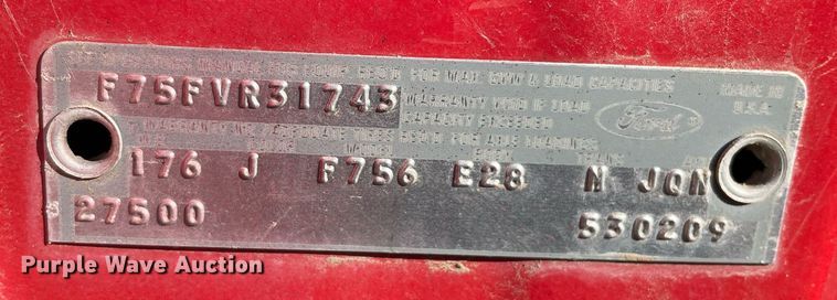 image for item MA9966 1973 Ford F750  pumper fire truck