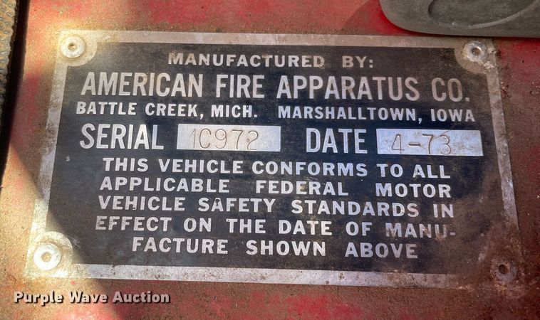 image for item MA9966 1973 Ford F750  pumper fire truck