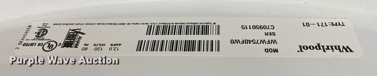 image for item MA9981 (2) Whirlpool washer and dryer sets