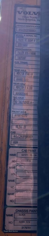 image for item MA9992 2000 Volvo WG  dump truck