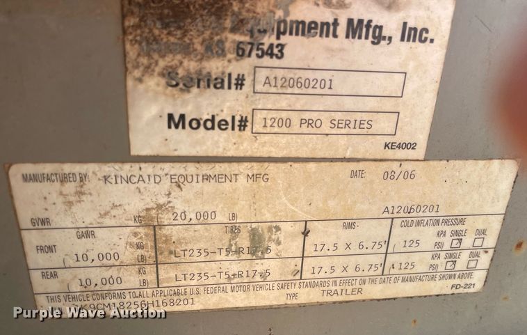 image for item MA9993 2006 Kincaid 1200 Pro Series  hydroseeder